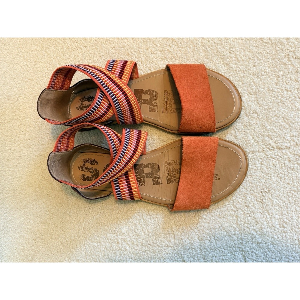 Sorel Women's Ella Zing Elastic Strappy Cross Strap Sandals NL3203-864 Size 8
